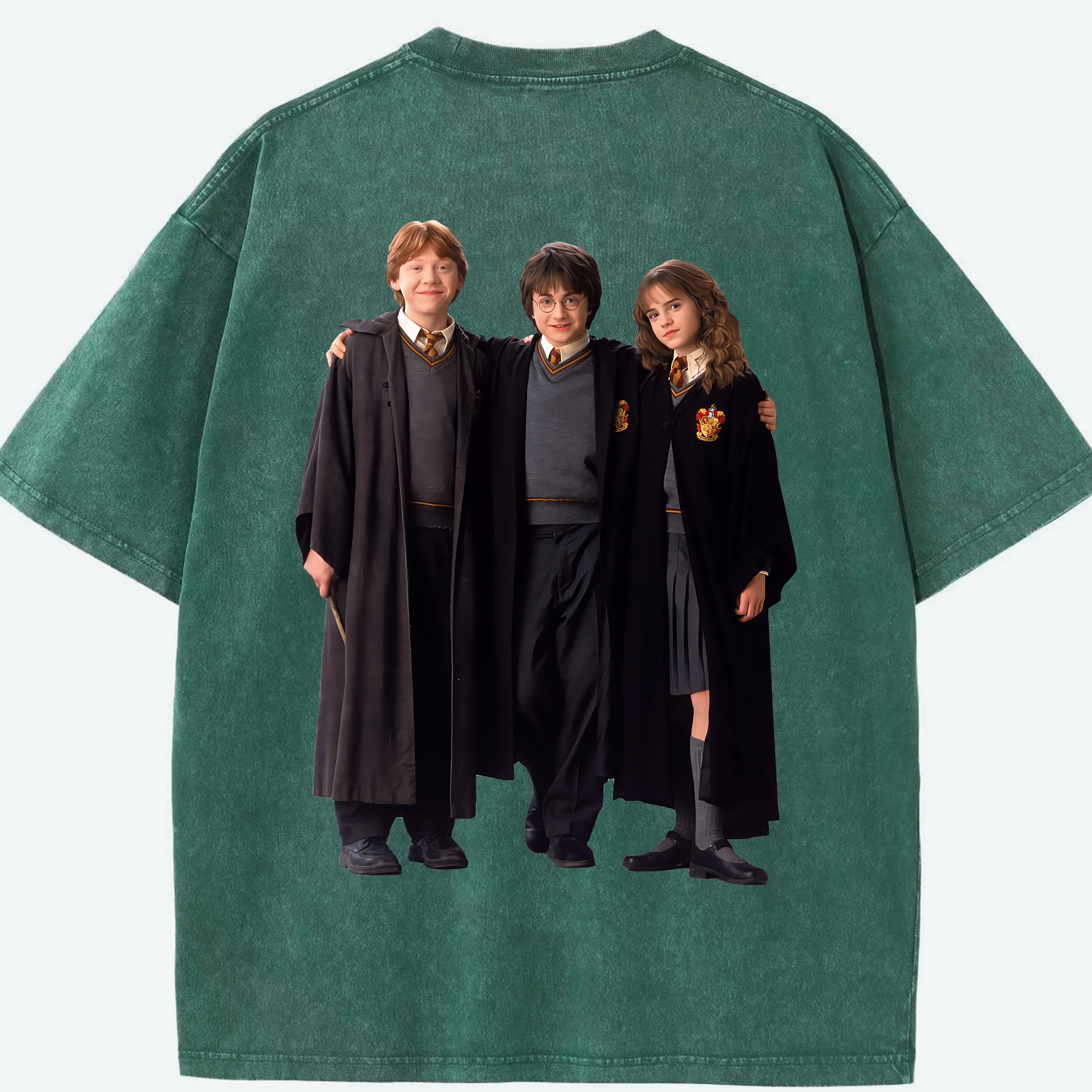 （画像用） Harry Potter ハリー・ポッターシリーズ 綿100% ヴィンテージ風 半袖Tシャツ（背面プリント）